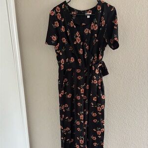 Floral Black Jumpsuit